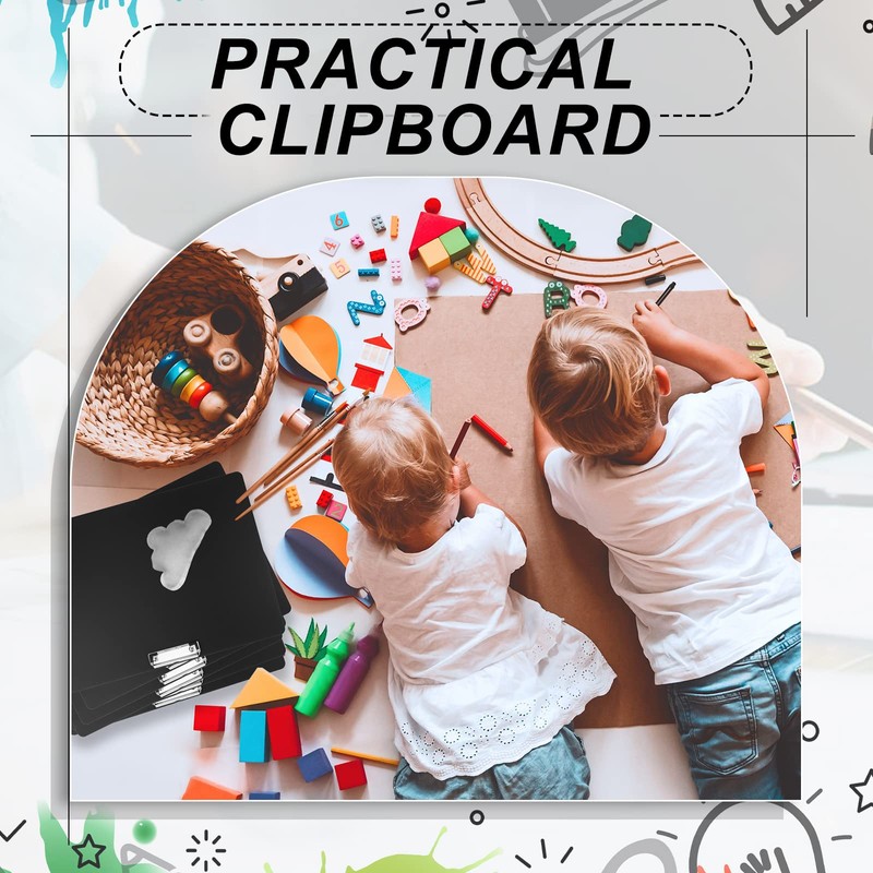 6 Pcs Black Extra Large 11x17 Clipboard Landscape Clipboards with