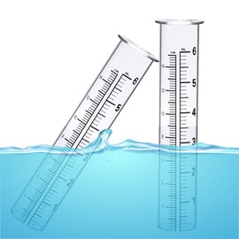 BIUWING 6 inch Rain Gauge Replacement Tube Glass for Yard Garden and Outdoor Home, with Tube Brush, Best Rated,2 Packs