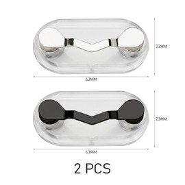 Pack of 2 Magnetic Glasses Frames, Glasses Holder, Magnetic Glasses Clip, Glasses Holder, Stainless Steel Glass Glasses Holder, Magnetic Brooch, Suitable for All Garments (Black, Silver), black,