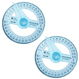 2 Pcs 360 Protractor Set,360 Degree Protractor Map Scale Full Circle Protractors Clear Geometry Markings Maths Patractors Plastic Portable Angle Finder Tools Stationery Goniometer for Exam,Woodworking