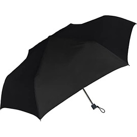 Nakatani Natural Basic Folding Umbrella, Fast Shut, Black, Plain, 723-050, Manual Opening, Shape Memory Treatment, 21.7 inches (55 cm)