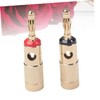 jojofuny 1pair Gold Plated Speaker Banana Plugs Durable Connectors for