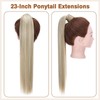 TESSClip In Ponytail Hair Extensions Blond 23 Inches, Ash Blonde