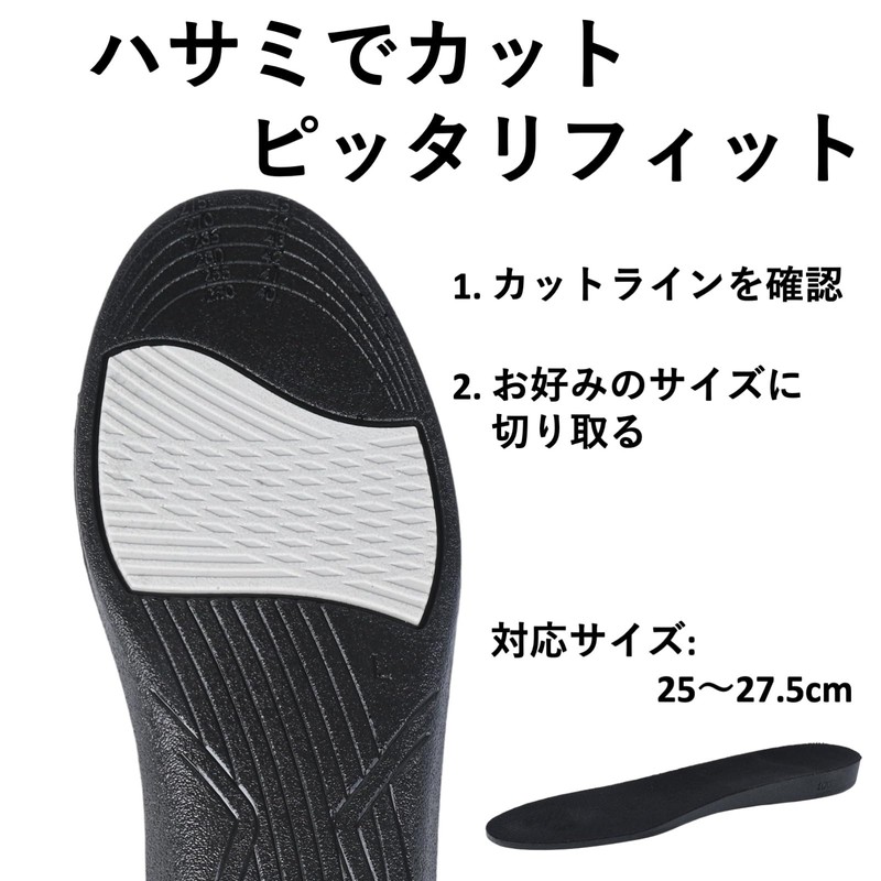 ルボナリエ シークレット インソール 衝撃吸収 メンズ 3サイズ 高さ調整 中敷き Lサイズ 25cm-27.5cm