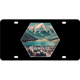 Taos Ski Valley New Mexico Travel Destination Souvenir Hexagon Design Metal License Plate