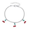 SHOWERORO 1pc Rhinestone Cherry Anklet fruit charm bracelet anklets for