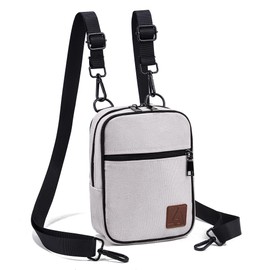 Small Crossbody Bags with 2-Way Zip and Multiple Shoulder Strap,Waist Bag for Women Men,Multi Position Sling Bags