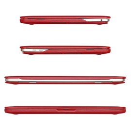 Dreem Euclid MacBook Air Case - 15-Inch Hard Laptop Cover for MacBook Air 2023 (M2), Luxurious Vegan Leather, Top and Bottom Shells for Protection, Slots for USB Ports [Red]