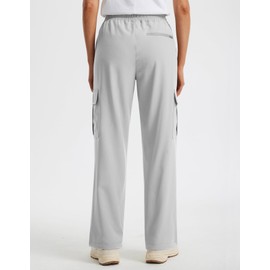 Libin Women's Summer Pants 27" Cargo Hiking Pants Lightweight Water Resistant Trendy Clothes Outdoor Travel Camping Golf Fishing Climbing Hunting Safari, Light Gray S