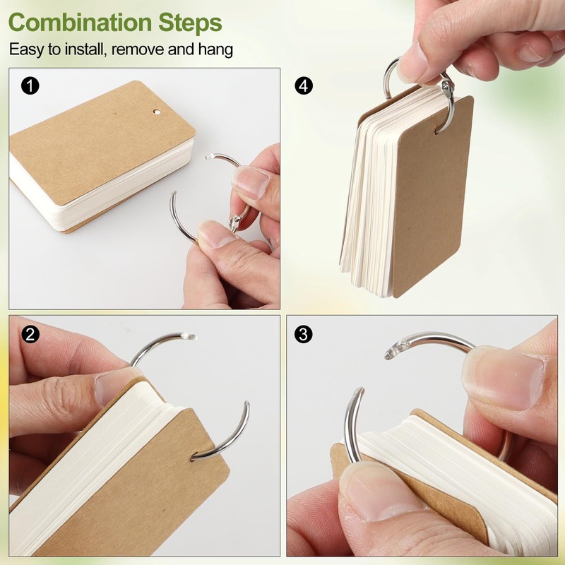 300 Blank Notebooks, Mini Word Card with Keychain, Vocabulary Book