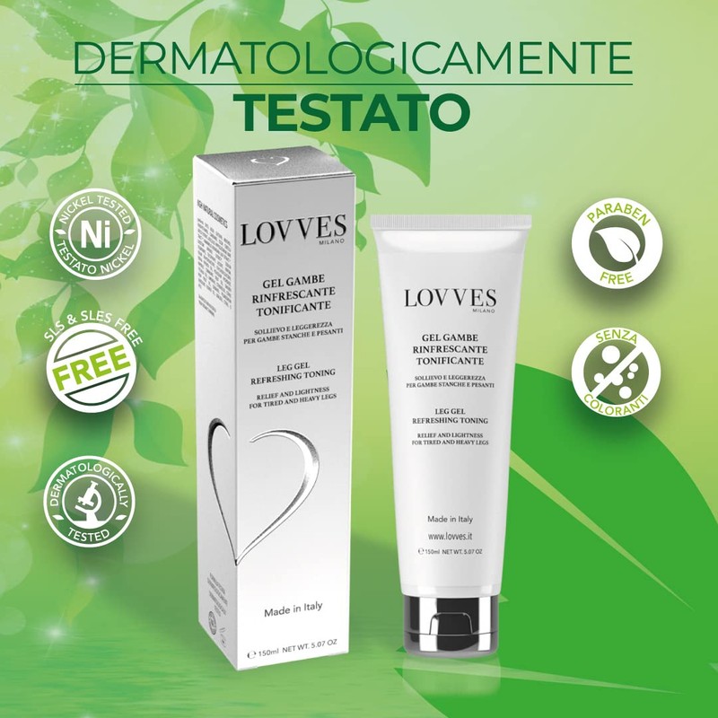 LOVVES Gel for Legs and Feet, High Natural Cosmetics, Refreshing,