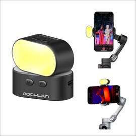 AOCHUAN Magnetic Fill Light for Gimbal, Mini Video Light w/3 Brightness and 3 Color Adjustment, Strong Magnetic Light Mounted on the Gimbal, Compatible for Hohem Zhiyun Feiyu Gimbal Stabilizer.