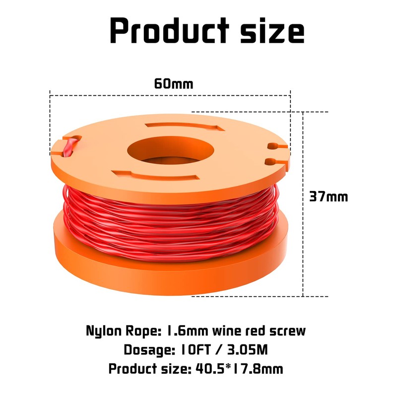 FUSHUI Pack of 6 WA0004.1 grass trimmer spool, WA0010 grass