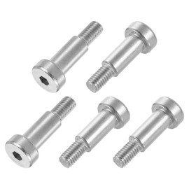 sourcing map 12Pcs 304 Stainless Steel Shoulder Bolt 8mm Shoulder Dia 16mm Shoulder Length M6 Thread Hex Socket Shoulder Bolts for Textile Hydraulic Injection Molding Machinery Industries