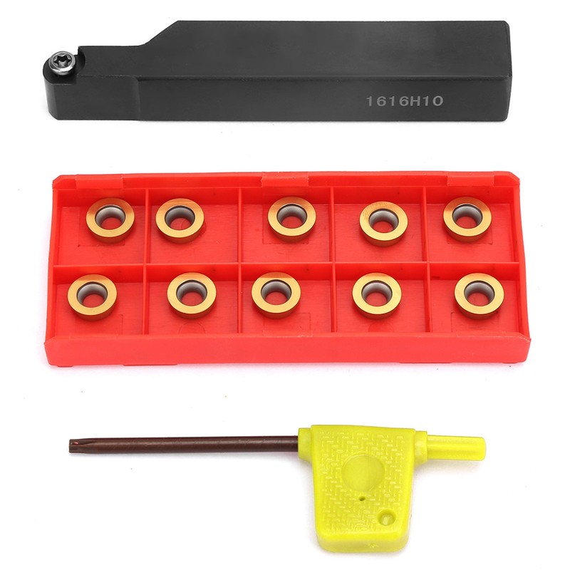 1pc SRAPR1616H10 Lathe Turning Tool Holder 10pcs RPMT10T3MO Inserts Blades