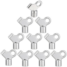 Gisafai 10 Pcs Radiator Bleeding Air Valve Key - Metal Copper Alloy Gas Key for Home Radiator Hot Water Flush Plumbing Tool Replacement, Silver