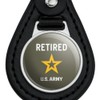 Black Leather U.S. Army Retired Logo Keychain