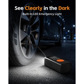 LAYOXON Tire Inflator Portable Air Compressor for Car Tires, 150 PSI Cordless Portable Air Compressor with Digital Pressure Gauge, Auto Shut-Off, LED Emergency Light for Roadside Emergencies
