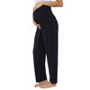 Joyaria Womens Soft Bamboo Viscose Maternity/Pregnancy/Pregnant Long Pajama/Pj Pants/Bottoms Petite(Black,Small)