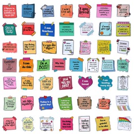 YUXIANLB 100 Pcs Inspirational Quote Notes Stickers Mental Health Awareness Stickers Vinyl Waterproof Positive Affirmation Inspirational Motivational Sticker for Water Bottles Laptops Bike Car