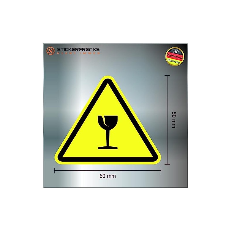 Pack of 8 Warning Stickers 6 x 5 cm Fragile