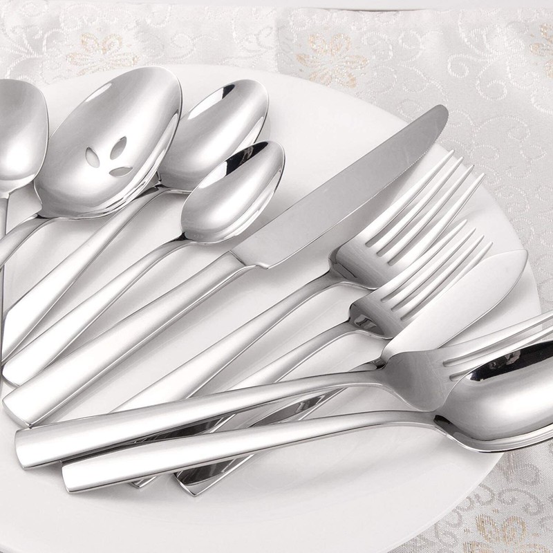 Brightown Silver Silverware Flatware Cutlery Set Stainless Steel 45 Pieces-