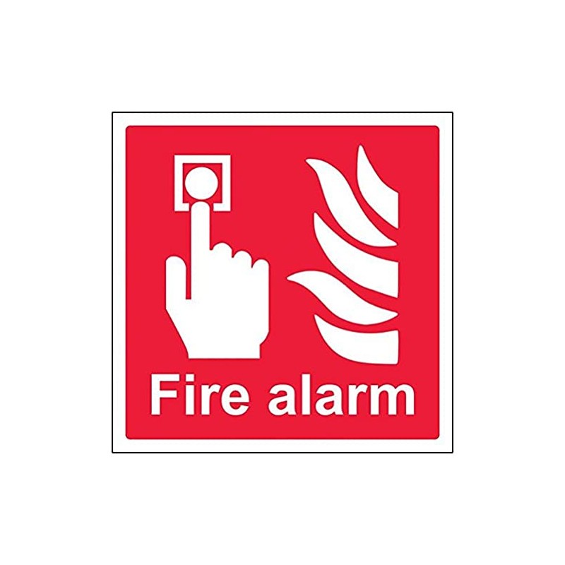 V Safety 13011AT-S'Fire Alarm Logo' Sign, Square, 200 mm x