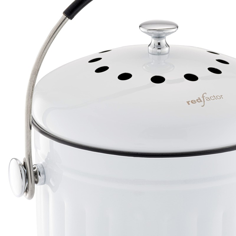 RED FACTOR Premium Compost Bin for Kitchen Countertop - Stainless