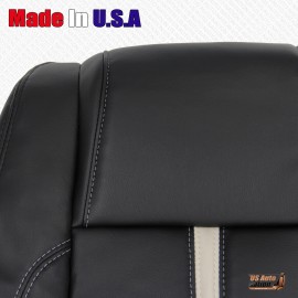 Us Auto Nation 832-790-4949 2010 - 2014 Ford Mustang GT Driver Passenger Genuine Leather Seat Cover Black - Driver Top