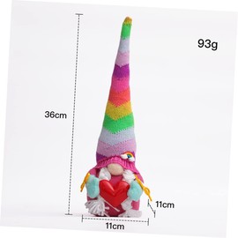 MAGICLULU 1pc Rainbow Knitted Love Rudolph High Hat Faceless Doll Window Decoration