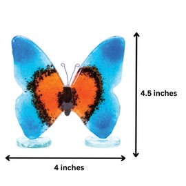Decorvo Crystal Blue Butterfly Figurine - Blown Glass Animal Crystal Décor for Home