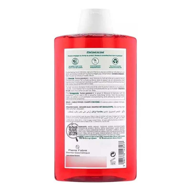 Shampoo Klorane Granada 400ml Color Radiante Importacion Eur
