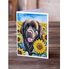 Caroline's Treasures Newfoundland in Sunflowers Greeting Cards Pack of 8