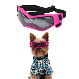 Kagoty Small Dog Goggles Small Breed, Small Dog Sunglasses UV Eye Protection for Medium Breed Dogs, Doggy Goggles Puppy Eyewear Glasses Pet Sunglasses, Pink