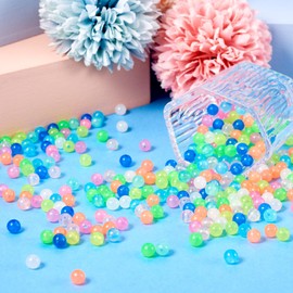 FASHEWELRY 1784Pcs Luminous Resin Beads Bulk 6mm Glow in The Dark Beads Mixed Colors Glowing Round Beads for Pen Making Bracelet Necklace Crafts Supplies