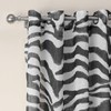 vctops Zebra Pattern Curtains Grommet Top Semi Sheer Linen Textured