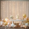 10×10ft Champagne Tulle Backdrop Curtain with Lights String for Parites,
