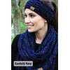 Funky Junque Women's Cable Knit Infinity Scarf and Fuzzy Lined