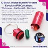 ChoiceBundle “Pill Buddy” Keychain Pill Container - Black - 10