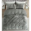Chezmoi Collection Piers 3-Piece Medium Gray Distressed Velvet Duvet Cover