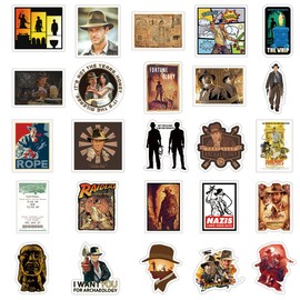 YEESACG Indiana Jones Raiders of The Lost Ark 51Pcs Multicolor Cartoon Stickers | Retro Vinyl Waterproof Stickers for Water Bottle, Skateboard, Laptop, Phone, Car