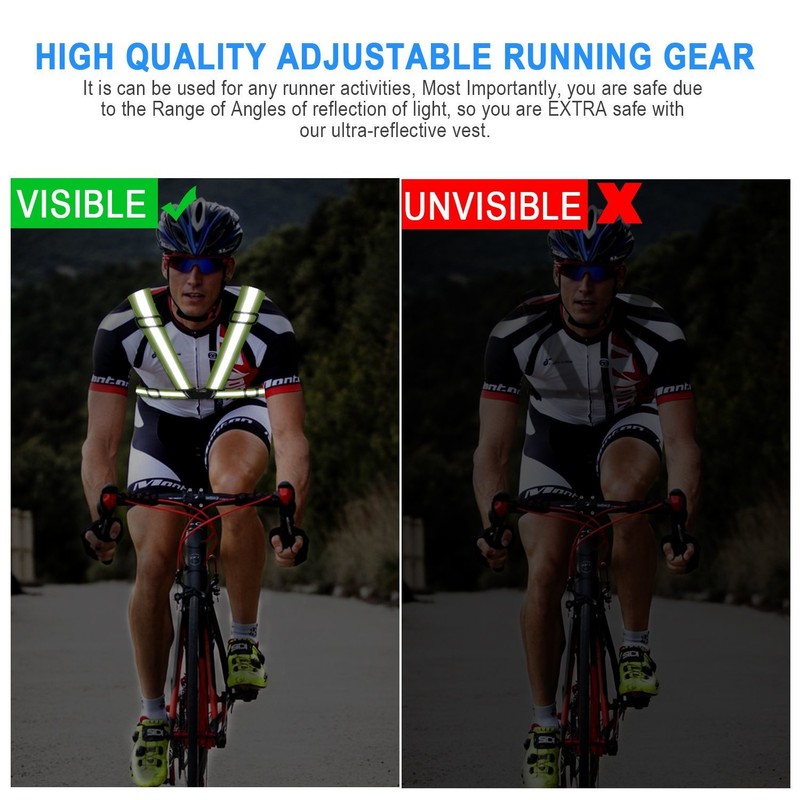 SAWNZC Reflective Vest Running Gear 2Pack, Adjustable Safety Vest Outdoor