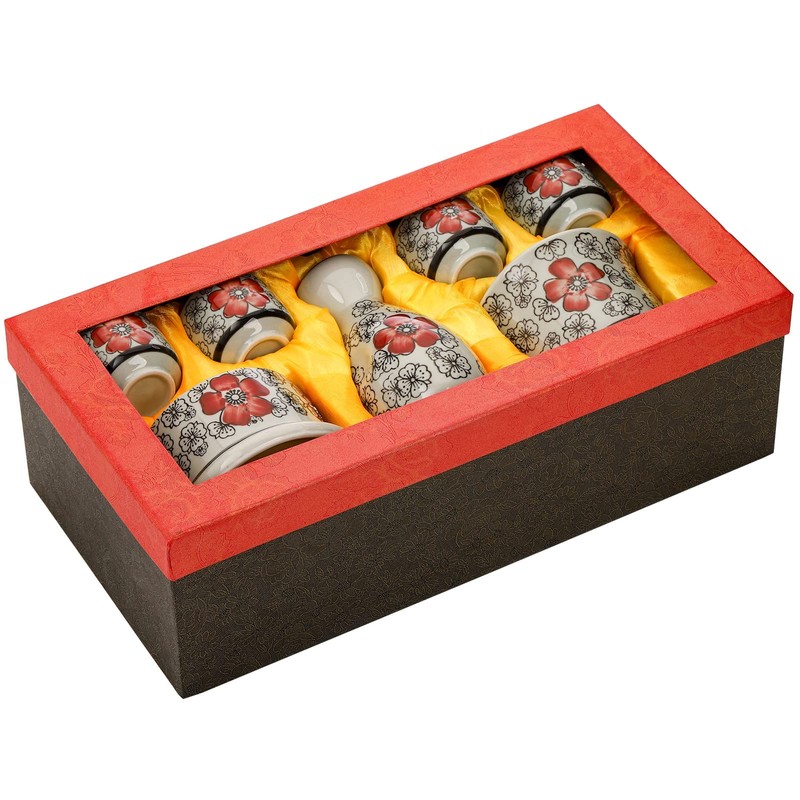 Foraineam Ceramic Sake Set with Warmer, Japanese Style Porcelain Hot
