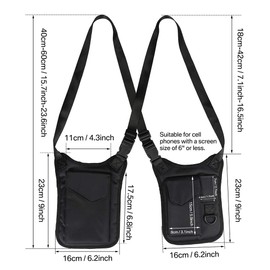 wiipara Anti-Theft Hidden Underarm Shoulder Bag for Men, Concealed Pack Pocket, Multi-Purpose Shoulder Armpit Bag Portable Security Bag Holster Tactical Bag for Travel/Outdoors