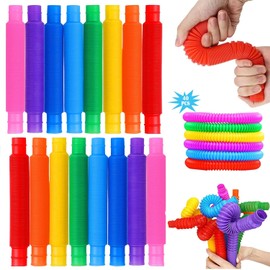 40 Piezas Mini Ttubos Sensoriales,Juguetes Sensoriales Tubes para Niños, Pop Tube Sensor, Colorido Kit de Tubo Estirable,Tubos para Reventar,Juguetes Antiestrés,Pascua