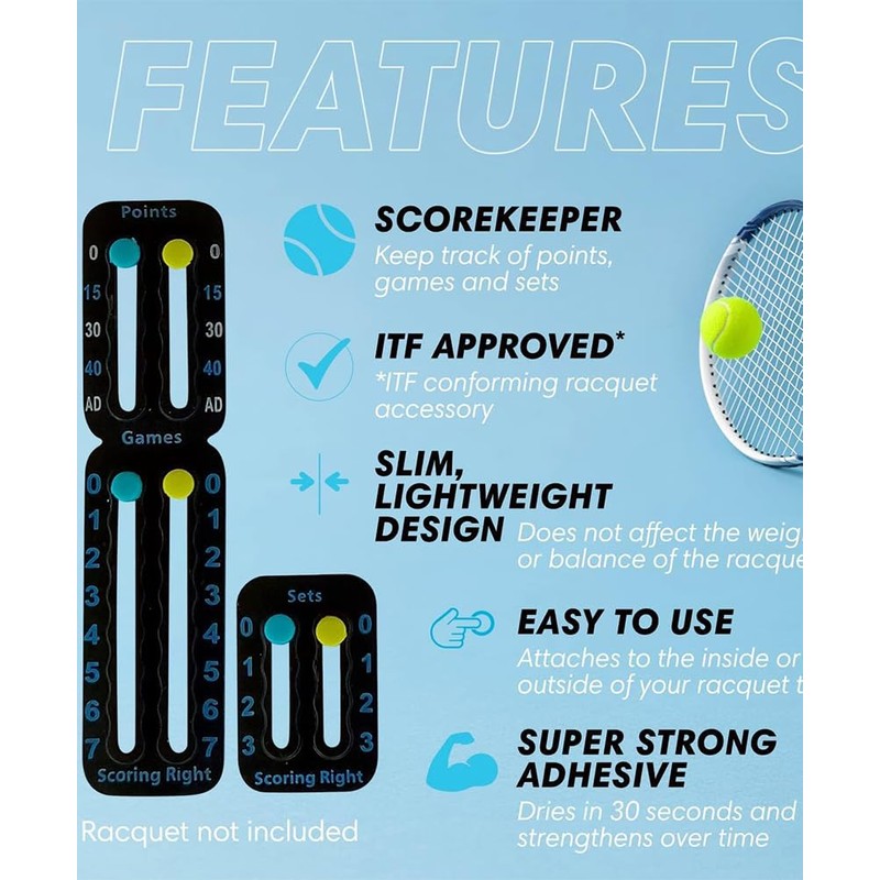 Padel Port Marcador De Puntos para Padel Tennis (Negro)