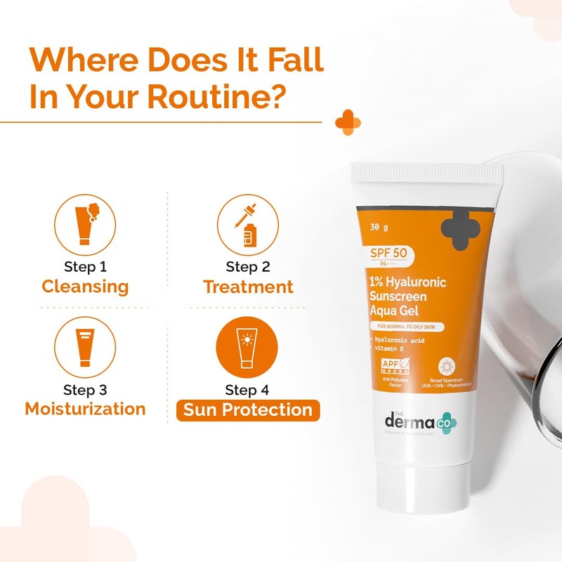 The Derma Co 1% Hyaluronic Sunscreen Aqua Gel SPF 50