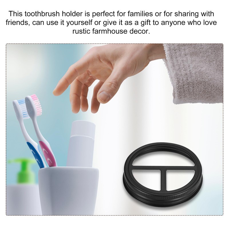 uxcell Mason Jar Toothbrush Holder Lid, 3pcs - 304 Stainless