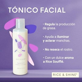 RICE  SHINE  Agua de Arroz Hidratante Facial  Skin Care con Aceite de Germen de Arroz con 60 ms Vitamina E que el Aceite de Argn - Repara, Hidrata y  