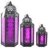 Decorative Candle Lanterns for Decor, Set of 3, Fuchsia